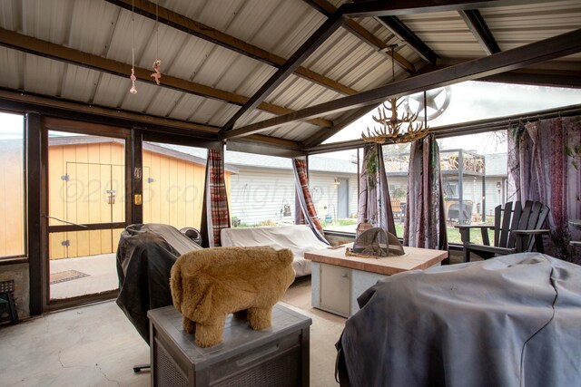 4602 S Georgia St, Amarillo, TX 79110 - sunroom with a chandelier and plenty of natural light