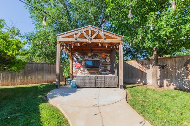 2314 Atkinsen St, Amarillo, TX 79106 - fenced backyard featuring a patio area and an outdoor hangout area