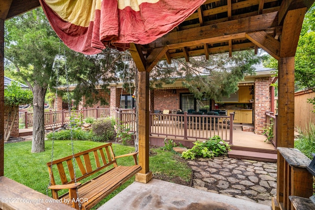 view of patio / terrace featuring a deck