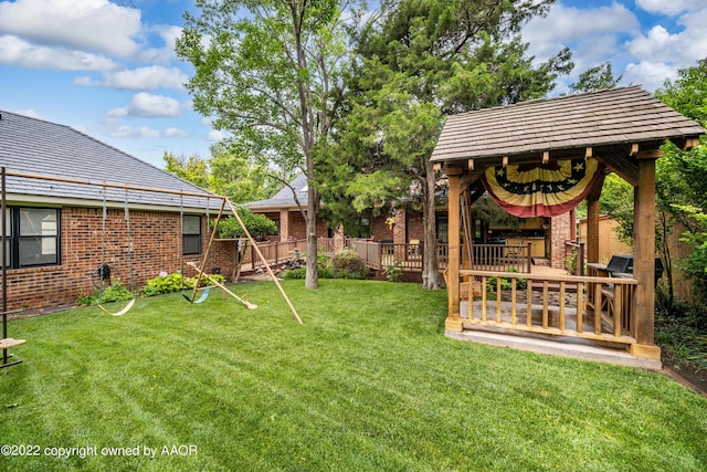 view of yard featuring a gazebo