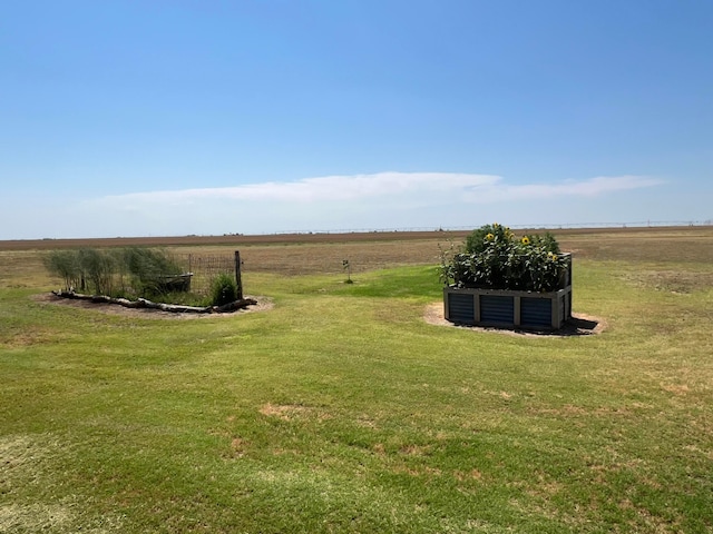 view of yard with a rural view