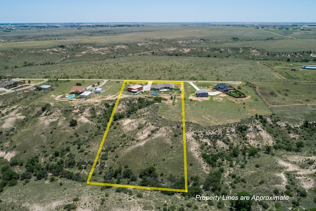 drone / aerial view featuring a rural view