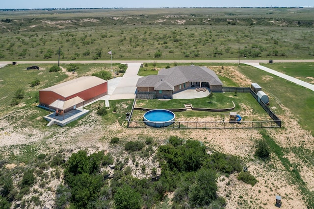 drone / aerial view with a rural view