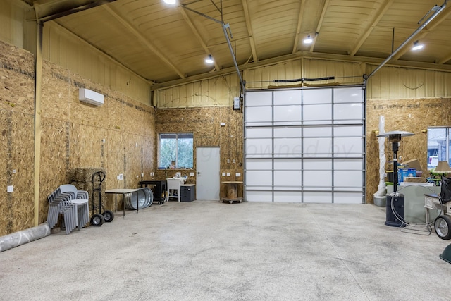 garage with a wall mounted AC