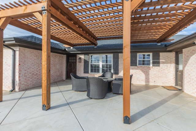 view of patio / terrace with a pergola