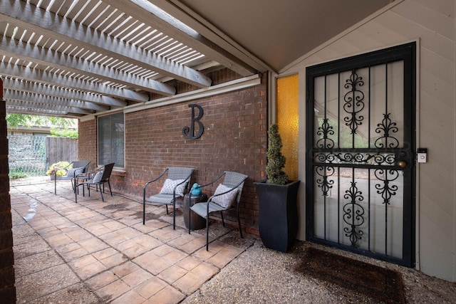 view of patio with a pergola