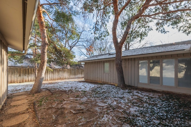 view of yard featuring fence