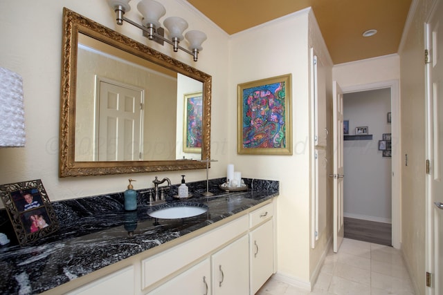 4214 Roxton Dr, Amarillo, TX 79109 - bathroom with vanity and tile patterned floors