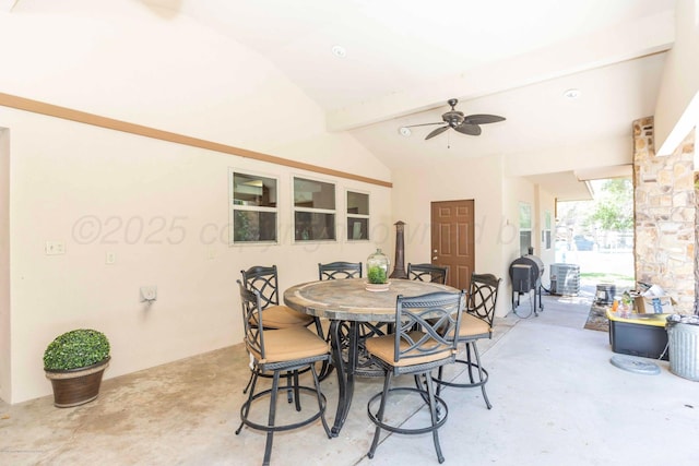 830 Burnett St, Miami, TX 79059 - view of patio / terrace featuring outdoor dining space, central air condition unit, and ceiling fan