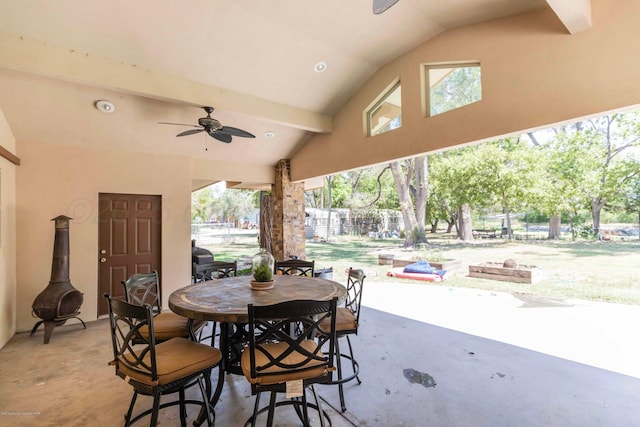 830 Burnett St, Miami, TX 79059 - view of patio with outdoor dining space and ceiling fan