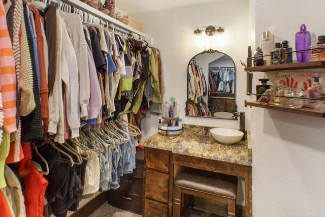 spacious closet with a sink