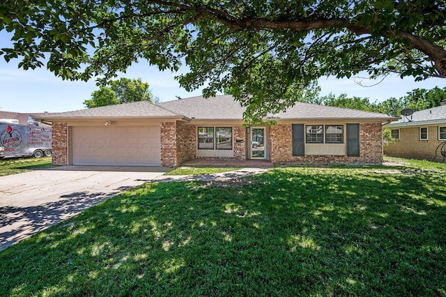 6011 Palmetto Trl, Amarillo, TX 79106 - ranch-style house with a garage, driveway, and brick siding