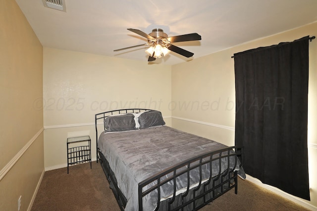 2604 Hawthorne Dr, Amarillo, TX 79109 - bedroom with carpet, baseboards, and a ceiling fan