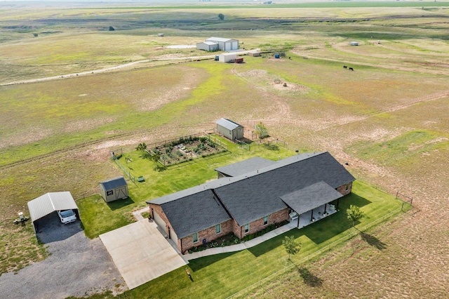 drone / aerial view featuring a rural view