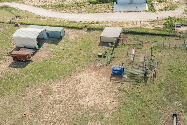 drone / aerial view featuring a rural view