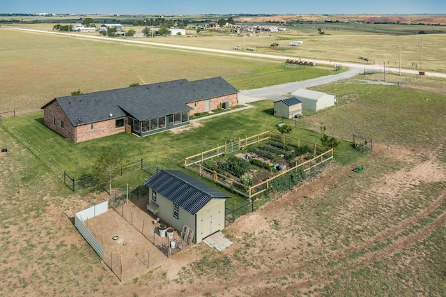 bird's eye view featuring a rural view