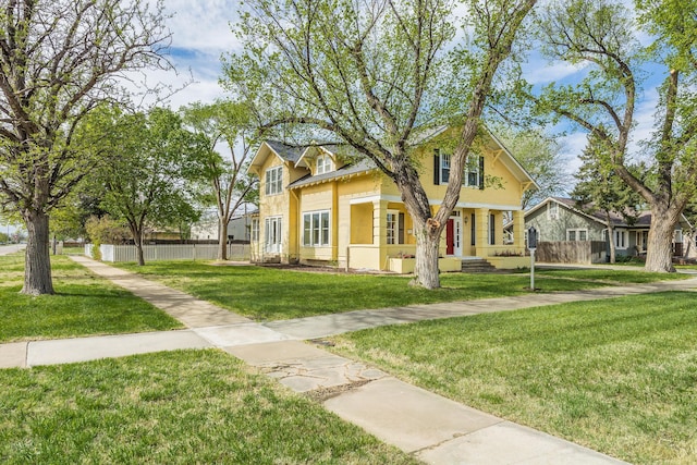 view of front of house with a front yard