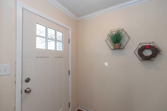 doorway with crown molding