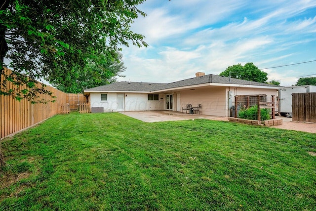 1301 Clyde St, Amarillo, TX 79106 - rear view of property featuring a patio, a fenced backyard, and a chimney