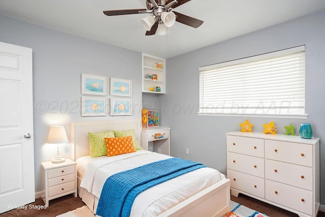 1301 Clyde St, Amarillo, TX 79106 - carpeted bedroom featuring a ceiling fan