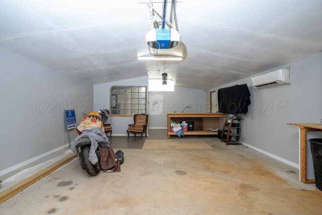 1301 Clyde St, Amarillo, TX 79106 - garage featuring a garage door opener and a wall mounted AC