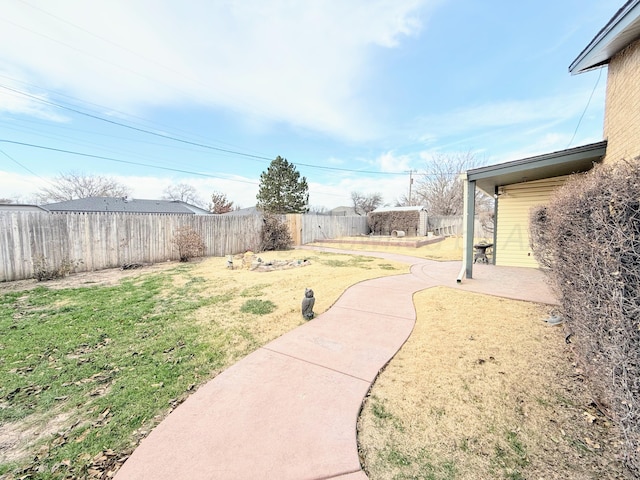 view of yard with a patio area