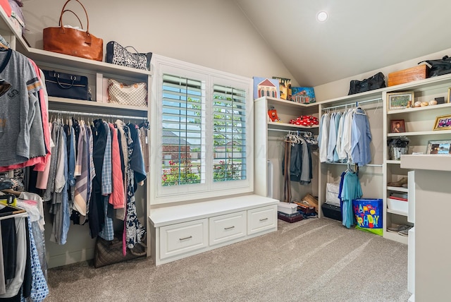 5504 Wesley Dr, Amarillo, TX 79119 - spacious closet featuring carpet and lofted ceiling