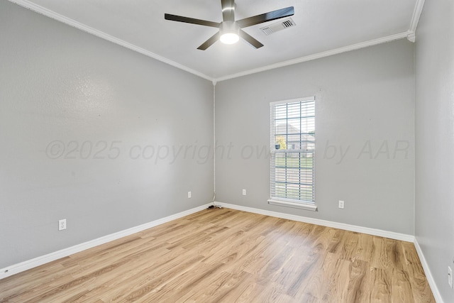 9317 Shylana Ave, Amarillo, TX 79119 - unfurnished room with crown molding, light wood finished floors, and ceiling fan