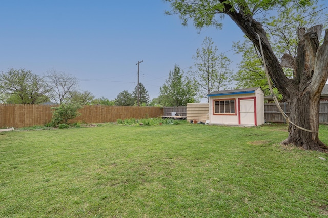 3519 S Julian Blvd, Amarillo, TX 79102 - view of yard with a storage shed, an outdoor structure, and a fenced backyard