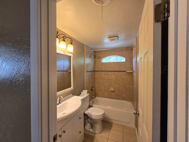 1313 Skyline Dr, Amarillo, TX 79108 - full bath with tile patterned floors, vanity, and tub / shower combination