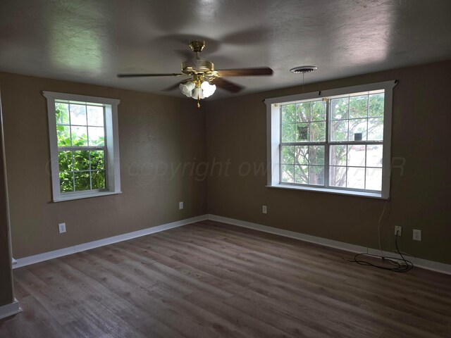 1313 Skyline Dr, Amarillo, TX 79108 - empty room with wood finished floors and ceiling fan