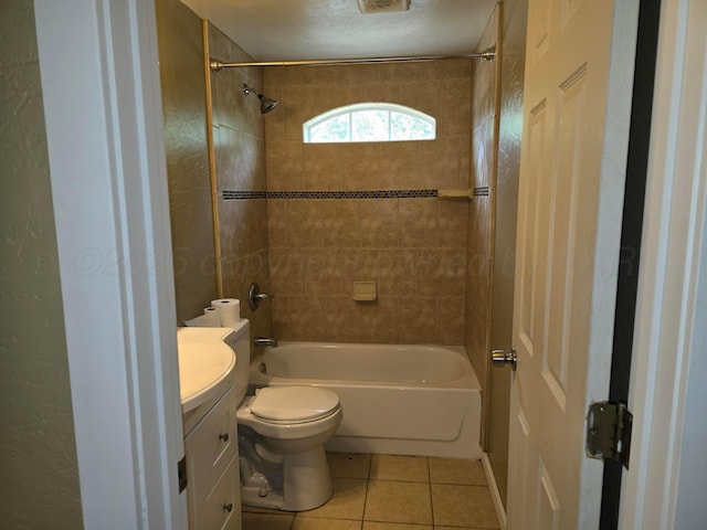 1313 Skyline Dr, Amarillo, TX 79108 - bathroom with tile patterned floors, shower / washtub combination, vanity, and toilet