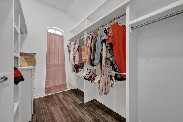 6414 Persimmon Ln, Amarillo, TX 79124 - spacious closet featuring dark wood-style flooring and lofted ceiling