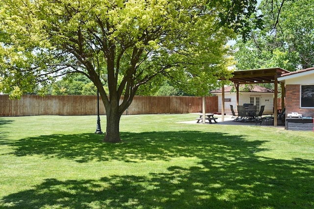 view of yard with a patio area