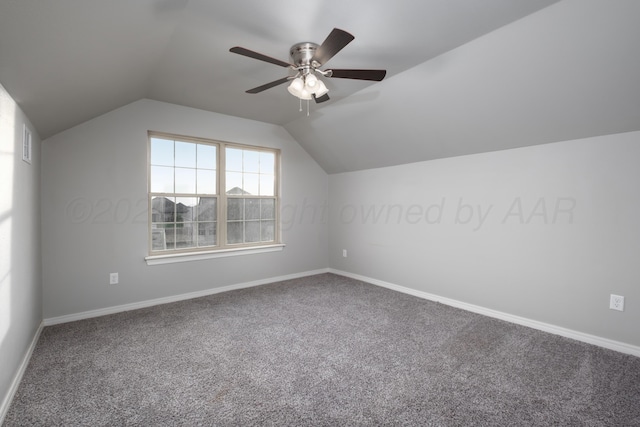 7602 Castleman Rd, Amarillo, TX 79119 - additional living space with carpet floors, lofted ceiling, and ceiling fan
