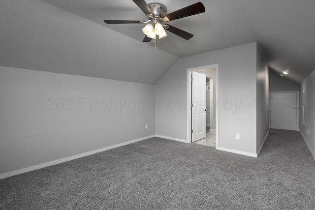 7602 Castleman Rd, Amarillo, TX 79119 - bonus room with lofted ceiling, carpet flooring, and a ceiling fan