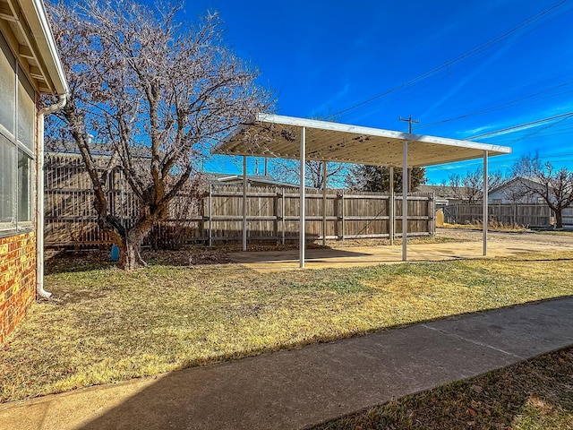 view of yard with a patio area