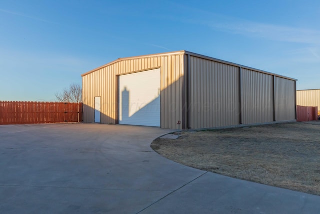 view of outdoor structure featuring a garage