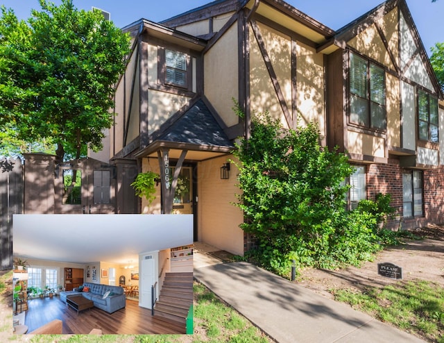 1506 S Alabama St, Amarillo, TX 79102 - english style home featuring stucco siding, outdoor lounge area, and brick siding