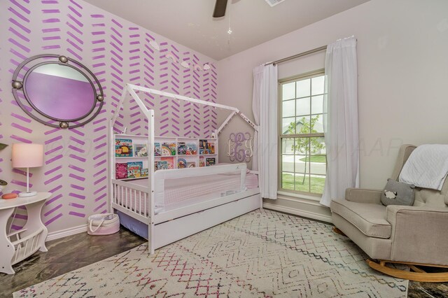 9913 Hartnett Ct, Amarillo, TX 79119 - bedroom with baseboards and ceiling fan