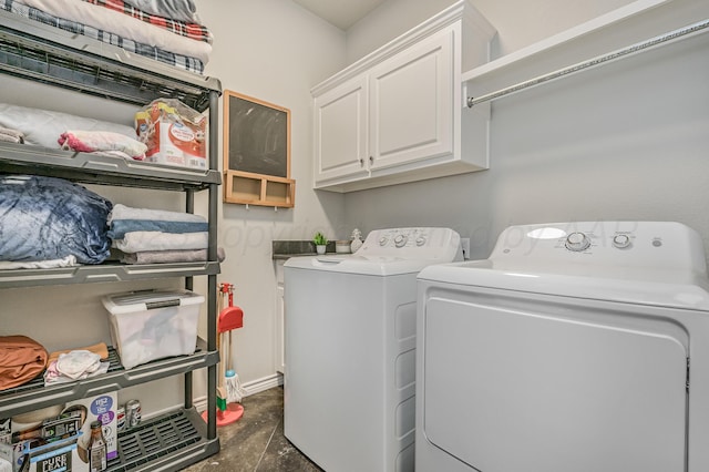 9913 Hartnett Ct, Amarillo, TX 79119 - laundry room featuring cabinet space and washing machine and dryer