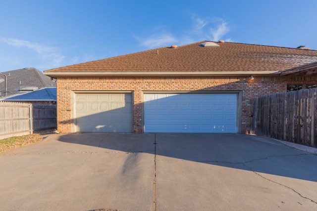 view of garage