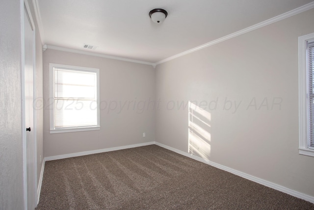 1928 Cherry St, Amarillo, TX 79106 - unfurnished room featuring ornamental molding and dark carpet