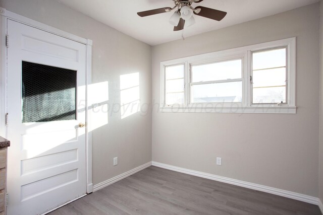 1928 Cherry St, Amarillo, TX 79106 - spare room featuring wood finished floors and ceiling fan