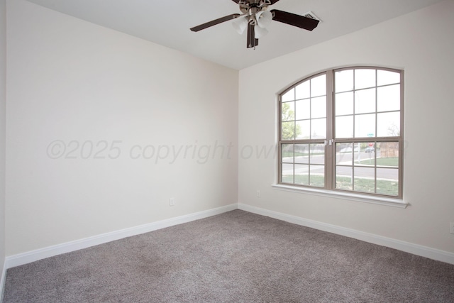 9407 Kori Dr, Amarillo, TX 79119 - carpeted empty room featuring ceiling fan and baseboards