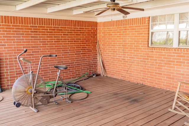 deck featuring ceiling fan