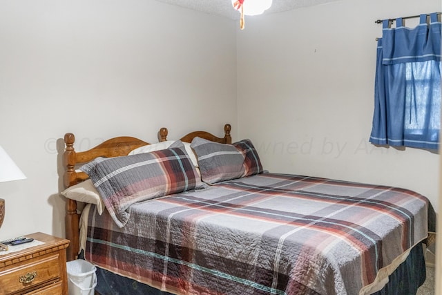 bedroom with a textured ceiling