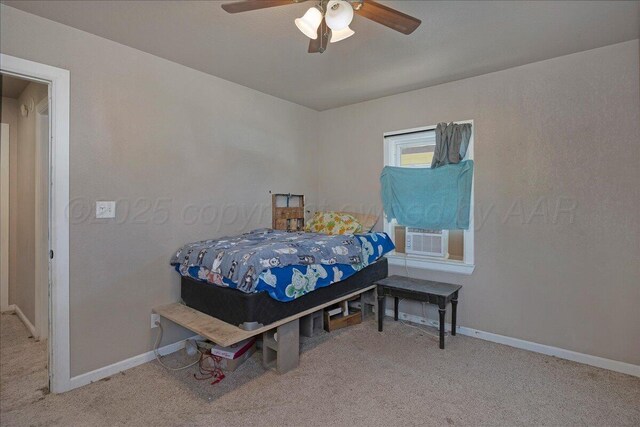 4317 Cline Rd, Amarillo, TX 79110 - carpeted bedroom featuring cooling unit, baseboards, and a ceiling fan