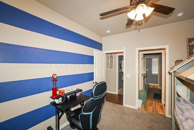 18150 19th St, Amarillo, TX 79124 - carpeted office with a ceiling fan and baseboards