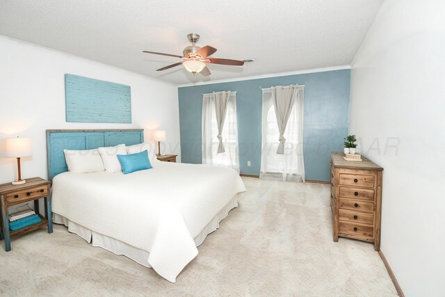 6108 Belpree Rd, Amarillo, TX 79106 - carpeted bedroom with a ceiling fan and crown molding